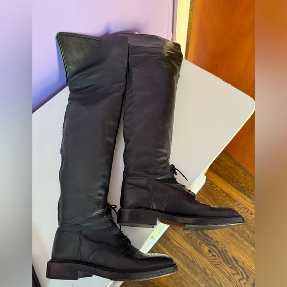 Not for sale !!!Chanel black leather cc logo over the knee riding boots - Picture 13 of 16